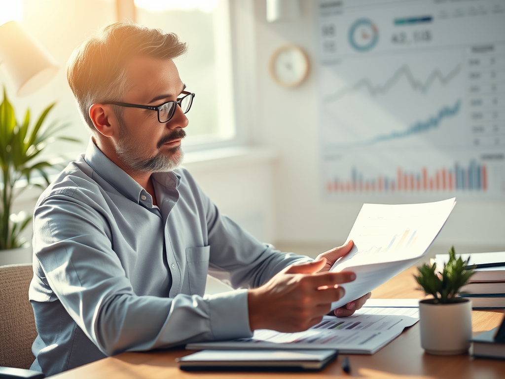man checking stock portfolio during recession