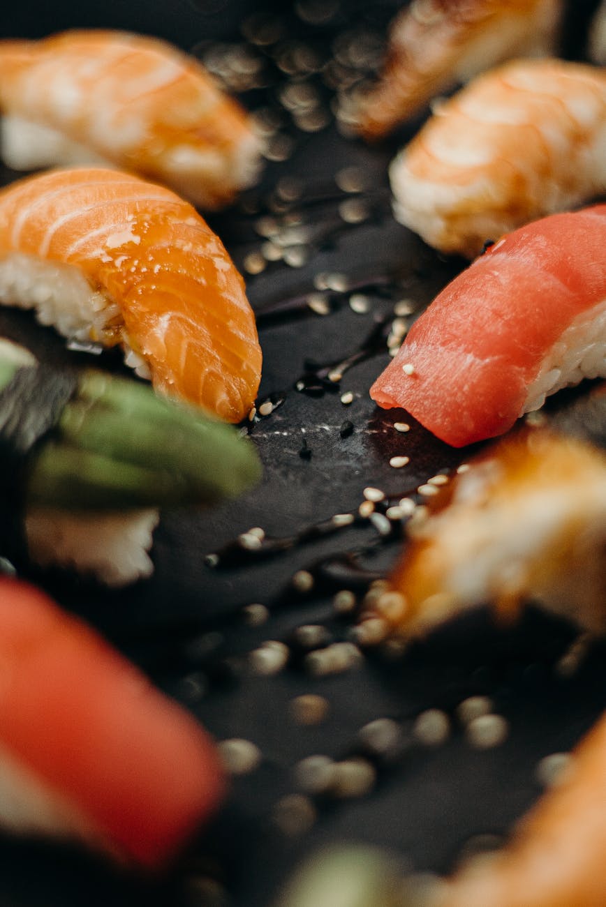 close up photo of sashimi